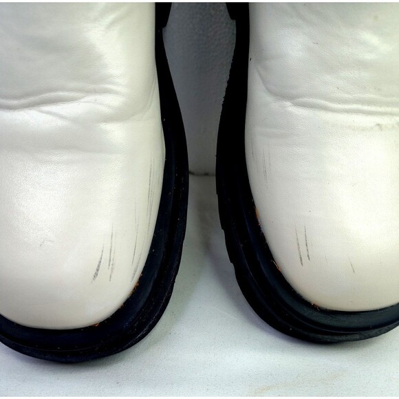 Women White Chunky Chelsea Ankle Boots Platform Street wear Bill 1 Size 10 - Picture 6 of 9